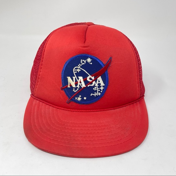 True Vintage Armadillo Brand Red NASA hat Trucker - Picture 1 of 13